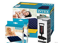 Матрас надувной Intex с подушками и ручным насосом 152-203-25 см