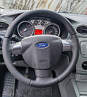 Чохол - оплетка з натуральної шкіри на кермо Ford Focus2