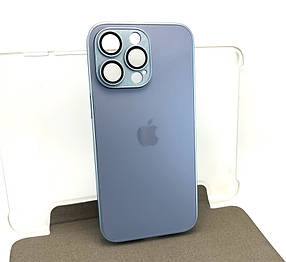 Чохол на iPhone 15 Pro Max AG Glass Matte TPU+glass із захистом камери накладка бампер блакитний