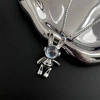 Кулон с зайчиком серебряный кулон с космонавтом кулон с синим камнем подвеска с зайцем