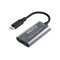 HDMI в Type-C USB 3.0 зовнішня відеокарта відеозахоплення для ноутбука ПК, адаптер оцифровка запис 60к/с ХДМІ в ЮСБ Capture card