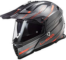 МОТОШОЛОМ ДУАЛСПОРТ LS2 MX436 PIONEER EVO KNIGHT КОЛІР TITANIUM FLUO ORANGE