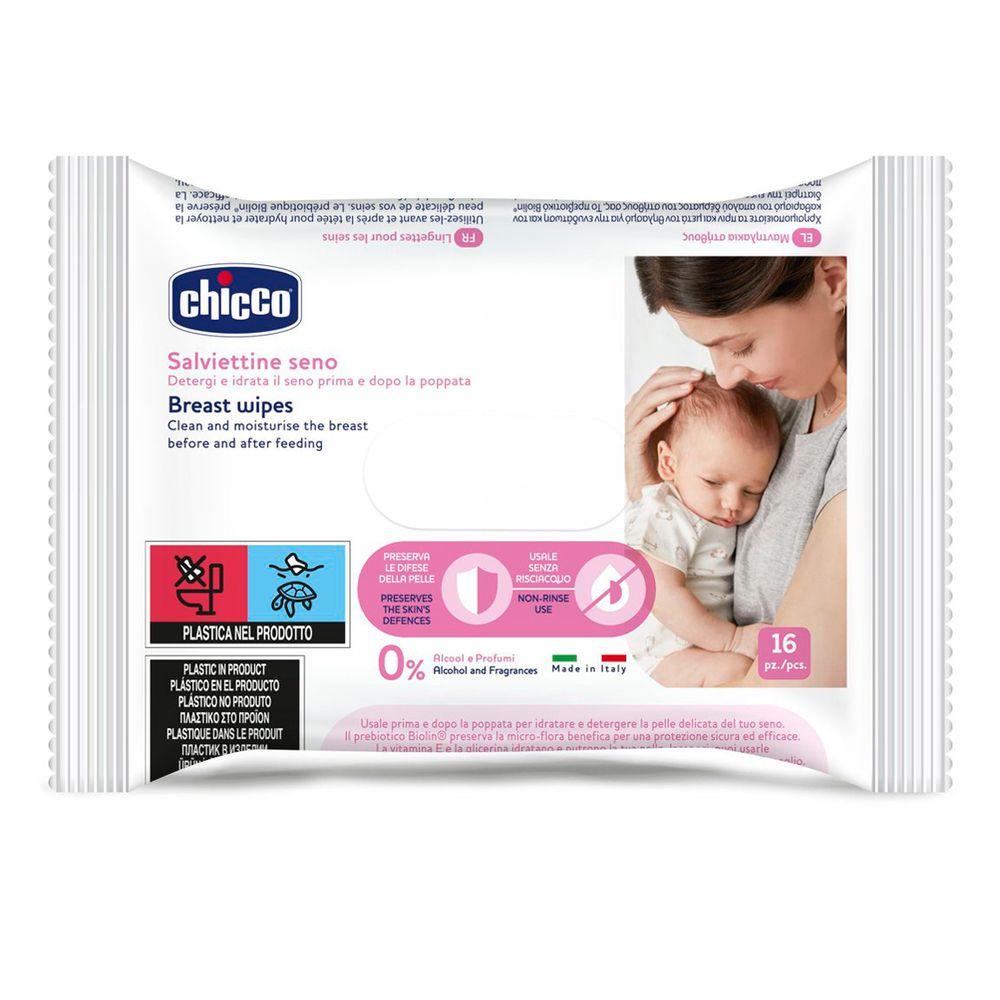 Серветки для грудей очищуючі Chicco, 16 шт, фото 1