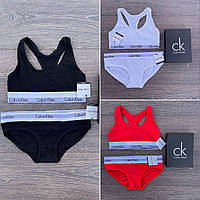 Женский комплект Calvin Klein женское белье кельвин кляйн топ слипы 3 цвета цена за 1 шт Adwear Жіночий