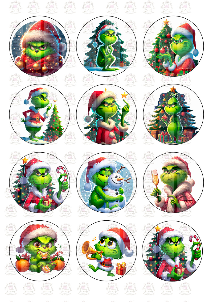 Вафельні картинки на капкейки З Новим Роком (101622)