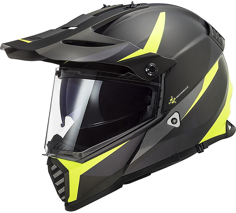 МОТОШОЛОМ ДУАЛСПОРТ LS2 MX436 PIONEER EVO ROUTER КОЛІР MATT BLACK H-V YELLOW