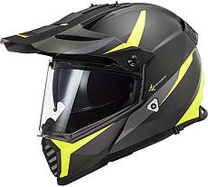 МОТОШОЛОМ ДУАЛСПОРТ LS2 MX436 PIONEER EVO ROUTER КОЛІР MATT BLACK H-V YELLOW