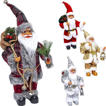 Декоративна фігурка Санта з мішком подарунків висотою 30 см CX-3 під ялинку в упаковці 1 шт