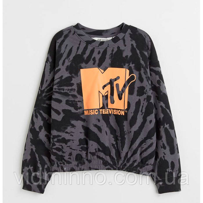 Дитячий джемпер світшот на флісі MTV H&M на дівчинку підлітка 10-12 років - р.146-152, 43002