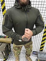 Осенняя Куртка/Ветровка Military oliva, Армейская осеняя ветровка олива с липучками под шевроны для военных