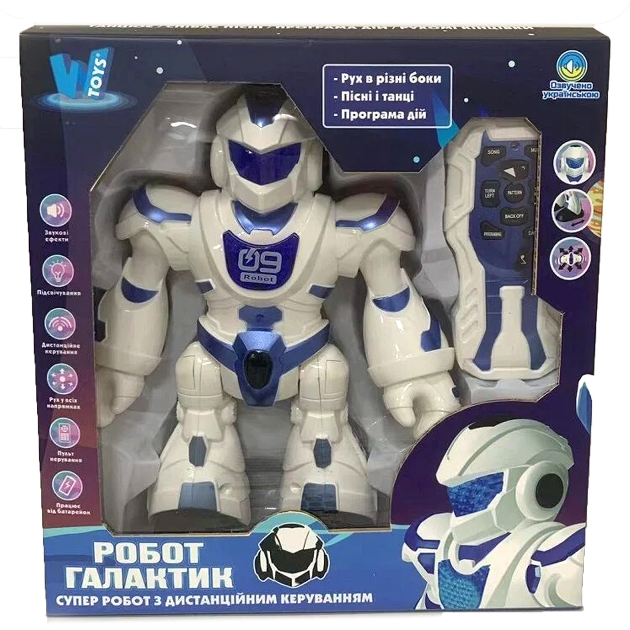Робот Галактик на радіокеруванні WToys (пісні, історії, вікторина, підсвічування, рух, українською) 12088