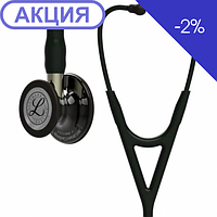 Стетоскоп Cardiology 4 Littmann 6204 чорного кольору з димчастою дзеркальною головкою на ніжці кольору шампань