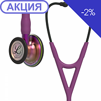 Стетоскоп Cardiology 4 Littmann 6205 сливового кольору з райдужною головкою на фіолетовій ніжці