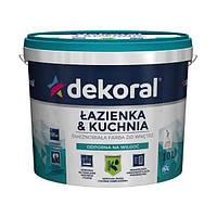 Фарба протигрибкова Dekoral Maleinak Plus для кухонь і ванних кімнат 10 л, бірюзова