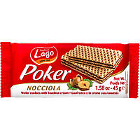 Вафли Gastone Lago Poker Nocciola с ореховой начинкой 45 г (Италия)