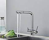 Змішувач для кухні з під'єднанням до фільтра з витяжною лійкою FUTURA 917RTY Хром, фото 2