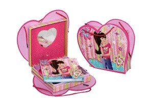 Блокнот на замке D480225 "Девушка" (сумочка)+зеркальце+музыка в подарочной упаковке