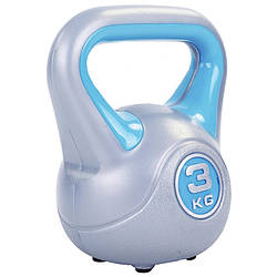 Гиря пластикова LiveUp Plastic Kettel Bell 3 кг GREY/BLUE (LS2047-3)