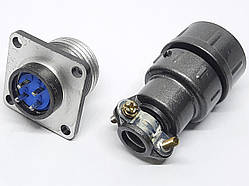 Роз'єм CX16-4pin комплект (Гніздо з фланцем + штекер)