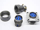 Роз'єм CX16-4pin комплект (Гніздо з фланцем + штекер), фото 6