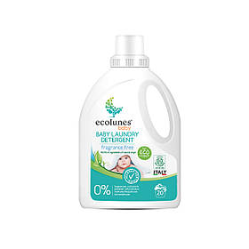 Гіпоалергенний рідкий органічний гель для прання дитячого одягу без запаху, Ecolunes, 1000 мл