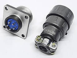 Роз'єм CX16-5pin комплект (Гніздо з фланцем + штекер)