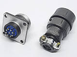 Роз'єм CX16-9pin комплект (Гніздо з фланцем + штекер), фото 3