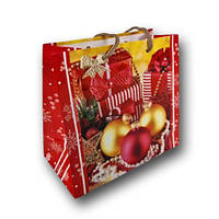 Пакет подарунковий паперовий Новий Рік розмір 16х16х8 NGЧ-003 12 шт/уп. пакет під подарунки новорічна упаковка