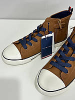 Кеди tommy hilfiger high top lace-up sneaker коричневі