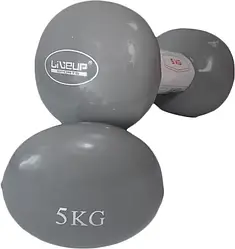 Гантель для фітнесу з вініловим покриттям  LiveUP Vinyl Dumbbell Egg Head  LS2001-5  5 кг шт.