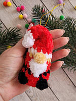 Санта Клаус вязаная игрушка, Санта вязаный с плюшевой пряжи, ручная работа. Мягкая игрушка