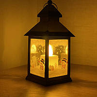 Новогодний ночник свечка/ декоративный светильник "Новогодний домик" 14х6.4см, бронза