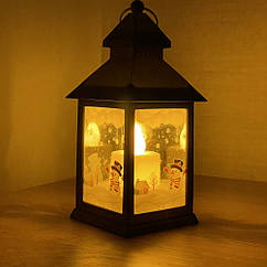 Новорічний нічник-свічка/а декоративний світильник "Новорічний будиночок" 14х6.4см, бронза