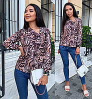 Женская блузка с пуговицами 41327-2 "Леопард"
