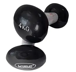 Гантель для фітнесу з вініловим покриттям  LiveUP Vinyl Dumbbell Egg Head  LS2001-4 4 кг шт.