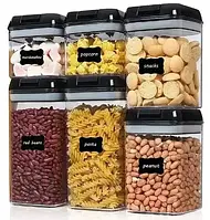 Набір контейнерів для зберігання їжі, сипких та круп FOOD Storage Container Set 6 ємностей з герметичними кришками