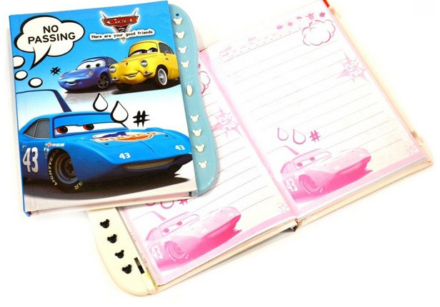 Блокнот на замку (64К) 64K-013 "Тачки" у подарунковій упаковці, фото 1