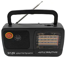 Радіоприймач Kipo KB-408 AC потужний радіо FM c usb живлення від батареї R20 або від мережі Чорний iC227