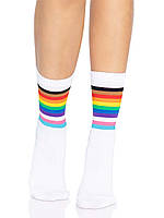 Носки женские в полоску Leg Avenue Pride crew socks Rainbow, 37 43 размер