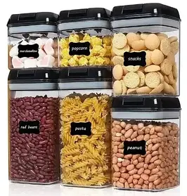 Набір контейнерів для зберігання їжі, сипких та круп FOOD Storage Container Set 6 ємностей з герметичними кришками SV227