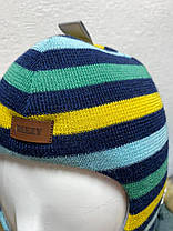 Шапка-шолом для хлопчика зимовий Beezy в смужку 50-53 см (2-5 роки), фото 2