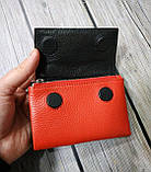 Жіночий шкіряний гаманець Karya червоного кольору, фото 2