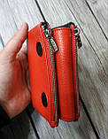 Жіночий шкіряний гаманець Karya червоного кольору, фото 4