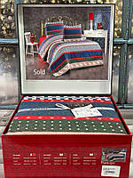 Новогодний комплект постельного белья из фланели ТМ Belizza полуторный размер Sold