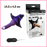 Вібро страпон на пульті 14.5 х 4,5 см, Труси з фаллоімітатором і вібрацією, Реалістичний фаллос, Інтимні ігри, фото 2