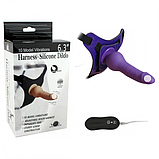 Вібро страпон на пульті 14.5 х 4,5 см, Труси з фаллоімітатором і вібрацією, Реалістичний фаллос, Інтимні ігри, фото 4