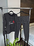 Чорний жіночий костюм з вишивкою для дому піжама домашній костюм піжама жіноча стильна Elitol Fellix, фото 3