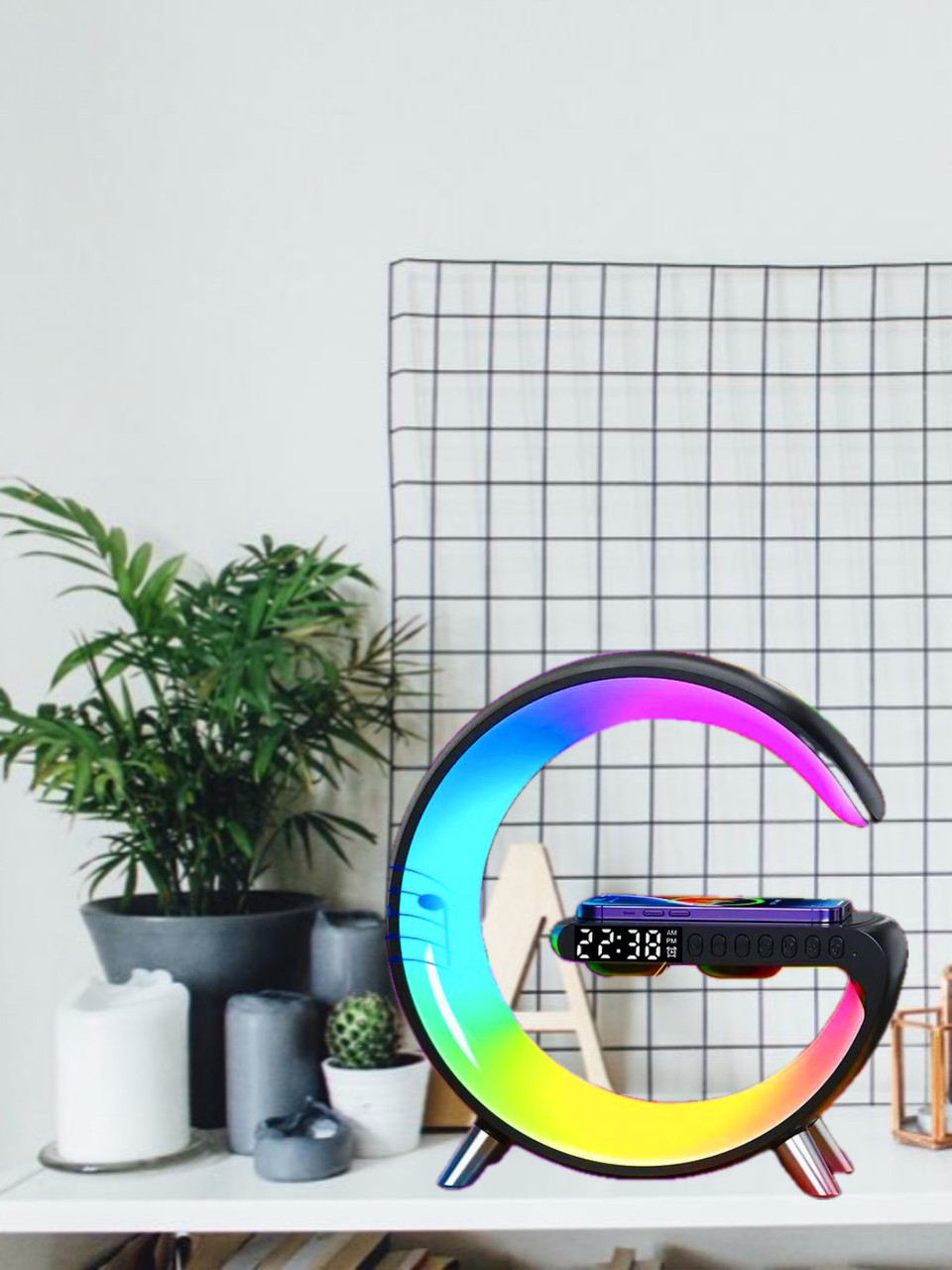 Смарт-лампа-нічник LumaLamp RGB з бездротовою зарядкою G-Smart Light Sound Machine з Bluetooth колонкою