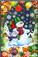 Новогодний пакет для подарков "Снеговик" 20х30 см, 1шт