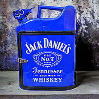 Мини Бар Канистра Портативный 10 л. «Jack Daniel's». Подарок на праздник. Подарочный набор для мужчины Синий